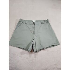 H&M Raw Hem Khaki Green Ladies Shorts With 4" Inseam Size 14